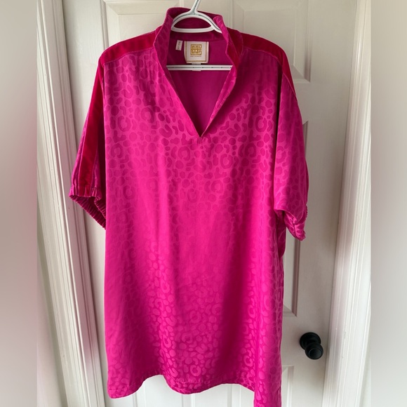 Emily McCarthy Poppy Fuchsia Fedora Cheetah Dress XL - Picture 2 of 6